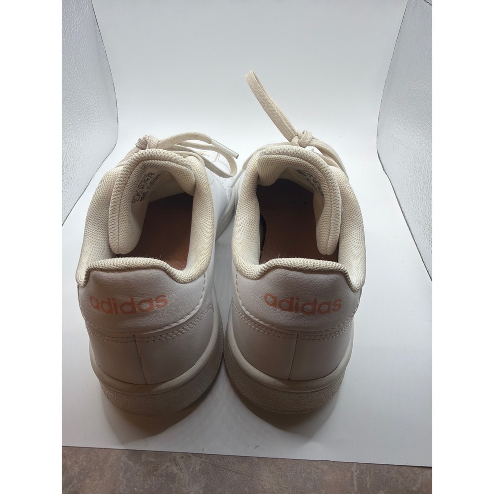 Adidas Advantage Sneakers White Peach Rose Gold Low Top Tennis Shoes F36481